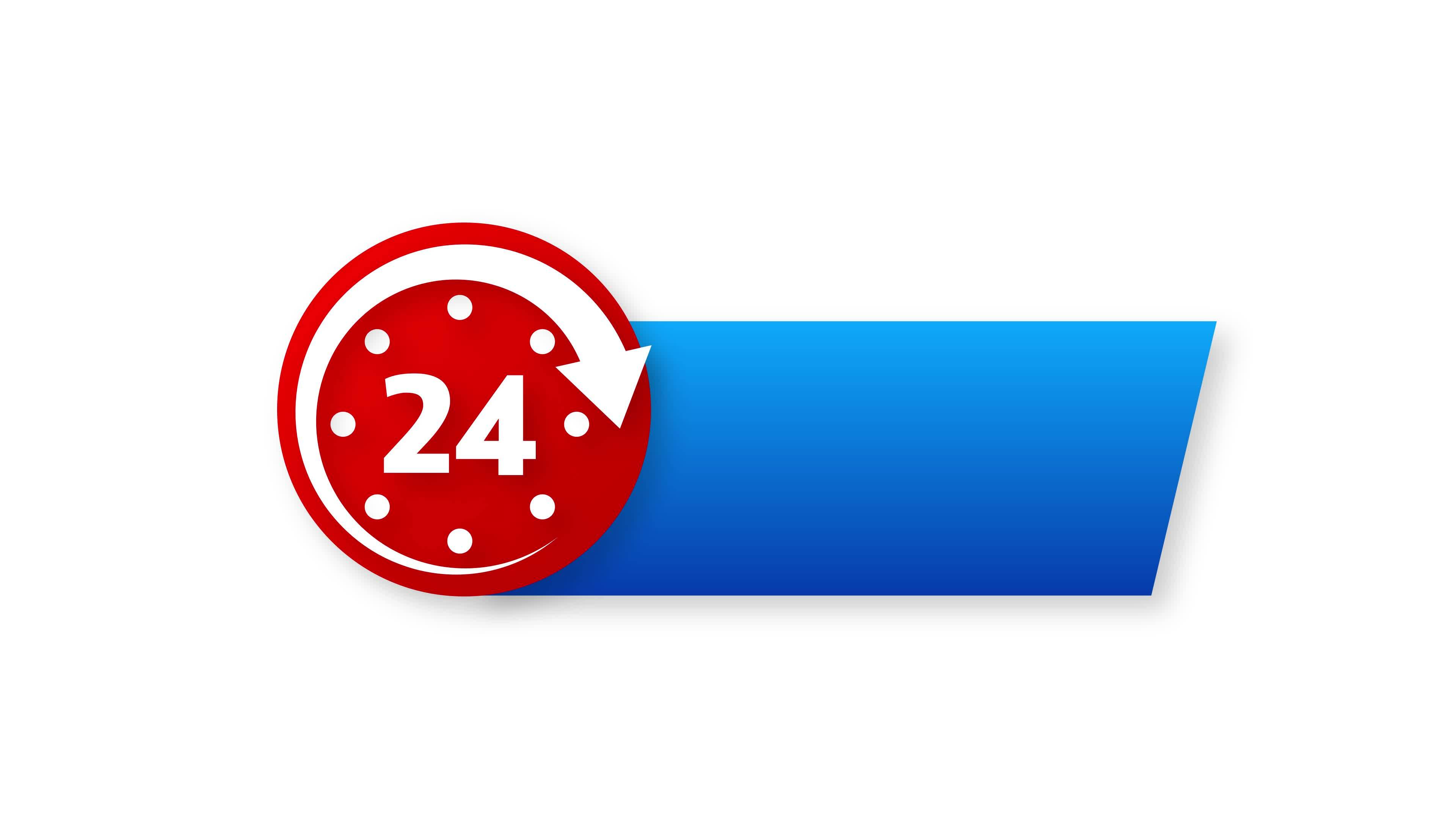 24 Hours Support In Abstract Style On White Background Customer 