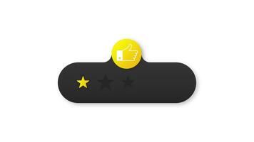 conjunto do estrelas avaliação. cliente Reveja com ouro Estrela ícone. movimento gráficos. video