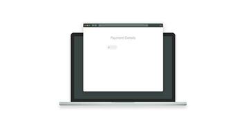 Payments form laptop. Computer screen. Laptop screen. Business concept. E-payment. Motion graphics. video
