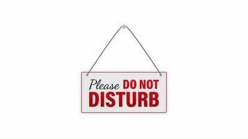 Do not disturb vintage rusty metal sign on a white background, Motion graphics. video