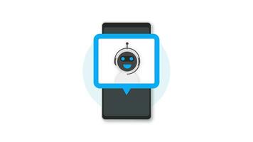 Chatbot icon concept, chat bot or chatterbot. Robot Virtual Assistance Of Website Or Mobile Applications. Motion graphics. video