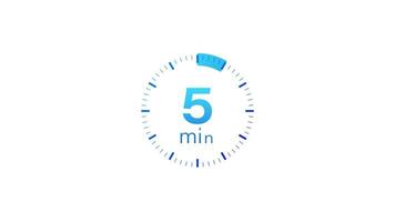 The 5 minutes timer. Stopwatch icon in flat style. Motion graphics. video