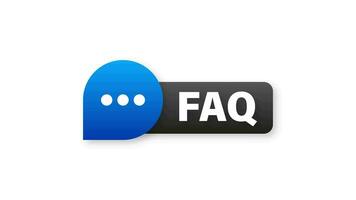 Frequently Asked Questions FAQ Label. Motion graphics. video