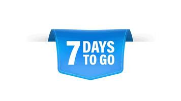 7 Days to go poster in flat style. Motion graphics for time managment. video