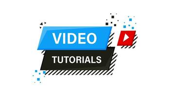 Video tutorial icon on white background. Motion graphics.