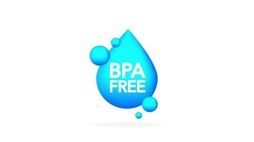 BPA free. Realistic blue a drop. Web design. Motion graphics. video