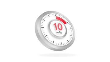 The 10 minutes timer. Stopwatch icon in flat style. Motion graphics. video