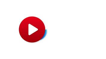 Live streaming logo - red design element with play button for news and TV or online broadcasting. Motion graphics. video