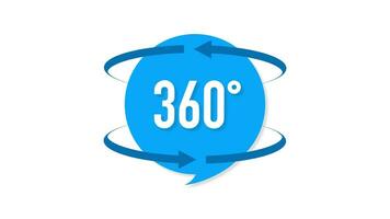 360 degrees view sign icon on white background. Motion graphics. video