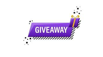 Giveaway logo template for social media post or website banner. Motion graphics. video