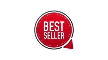 Jahrgang Symbol mit rot Aufkleber Beste Verkäufer auf Weiß Hintergrund zum Banner Design. Bewegung Grafik. video