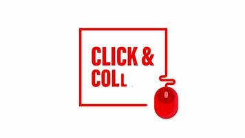 Click collect for marketing design. Store label. Click button. Motion graphics. video