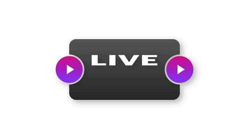 Live webcast red banner. Flat label. Motion graphics. video