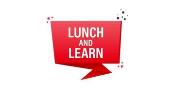 Red button with red lunch and learn. Motion graphics. video