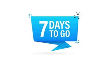 7 Days to go poster in flat style. Motion graphics for time managment. video