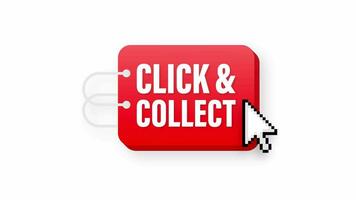 Click collect for marketing design. illustration. Store label. Click button. Motion graphics. video