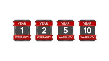 Badges set with year warranty on white background. Motion graphics. video