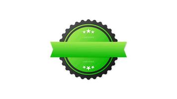 haccp certificado verde caucho sello con verde caucho en blanco antecedentes. realista objeto. movimiento gráficos. video