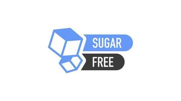 plat icône avec lactose gluten organisme génétiquement modifié sucre gratuit. biologique panneaux. mouvement graphique. video