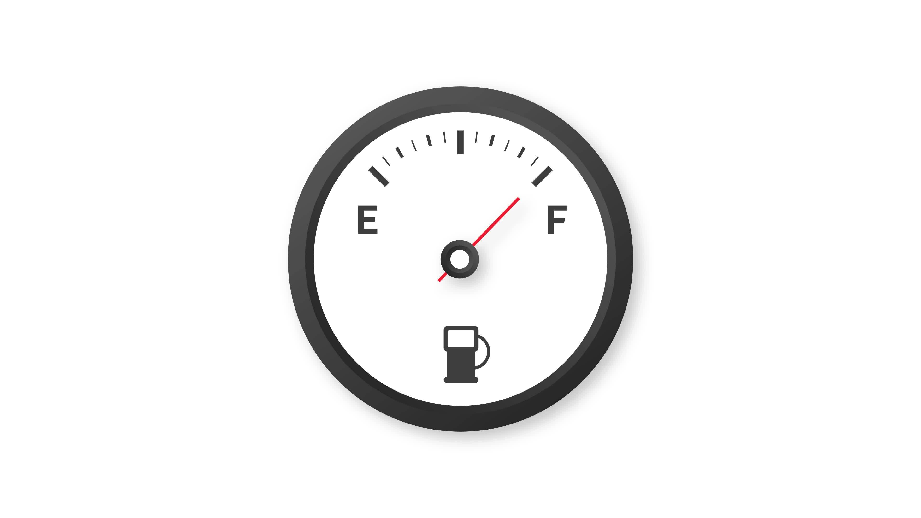 The concept of a fuel indicator, gas meter on white background. Fuel