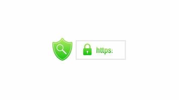 Secure of link green search system on white background. Motion graphics. video