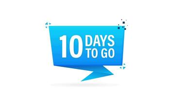 10 Days to go poster in flat style. Motion graphics for time managment. video