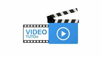 Video tutorial icon on white background. Motion graphics.