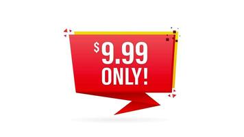 Sale 0.99 Dollars Only Offer Badge Sticker Design in Flat Style. Motion graphics. video