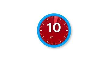 The 10 minutes timer. Stopwatch icon in flat style. Motion graphics. video