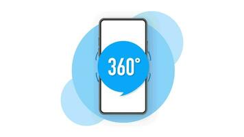 360 degrees view sign icon on white background. Motion graphics. video