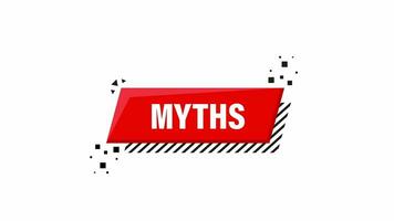 Myths isolated on white background. Symbol, logo illustration. Check mark icon design. Motion graphics. video