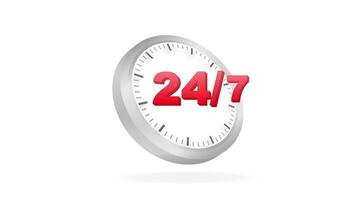 24 heures soutien dans abstrait style sur blanc Contexte. client service. en ligne soutien appel centre. mouvement graphique. video