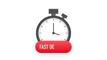 Express delivery service badge. Fast time delivery order with stopwatch on white background. Motion graphics. video