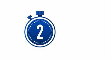 2 dag naar Gaan timer label, blauw embleem spandoek. beweging grafiek. video