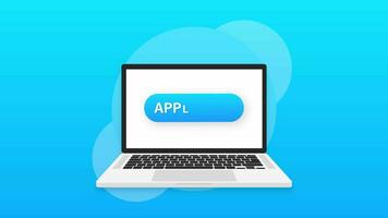 Cool  Apply button with cursor in flat design. Motion graphics. video