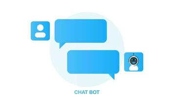 chatbot icono concepto, charla larva del moscardón o charlatán. robot virtual asistencia de sitio web o móvil aplicaciones movimiento gráficos. video