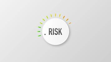 Risk button pointing low and high. Motion graphics. video