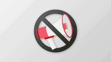 No megaphone in 3D style on white background. Motion graphics. video