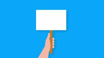 Empty placard hand, great design for any purposes. Motion graphics. Web design. video