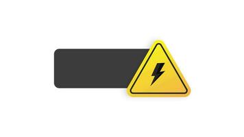 Power outage symbol. Electricity symbol on yellow caution triangle with text power outages. Motion graphics. video