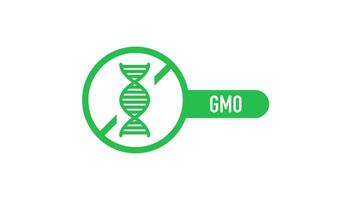 plano ícone com lactose glúten OGM açúcar livre. orgânico sinais. movimento gráficos. video
