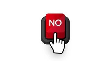No button. Approved and Rejected. Positive feedback concept. 3D flat button. Motion graphics. video