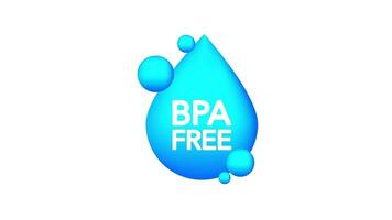 BPA free. Realistic blue a drop. Web design. Motion graphics. video