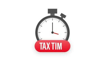 Tax time red 3d realistic paper speech bubble isolated. Motion graphics. video