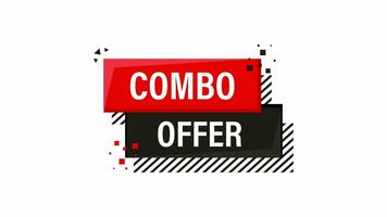 Combo offers feedback megaphone red banner in 3D style on white background. Motion graphics. video