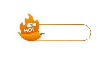 caliente pimienta fuerza escala indicador con caliente posición. chile nivel. movimiento gráficos. video