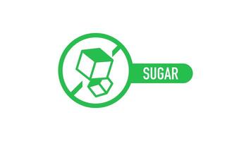 plano icono con lactosa gluten gmo azúcar gratis. orgánico señales. movimiento gráficos. video