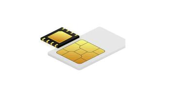 digital mi sim chip tarjeta madre digital chip. moderno icono. blanco antecedentes. movimiento gráficos. video