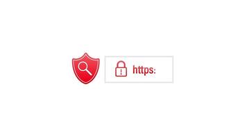Secure of link red search system on white background. Motion graphics. video