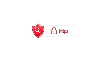 Secure of link red search system on white background. Motion graphics. video